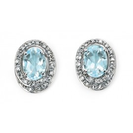 AQUAMARINE AND DIAMOND Earrings